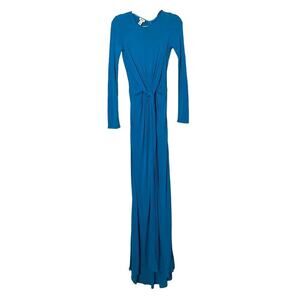 ISSA Blue‎ Gown Ruched Tie Front